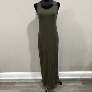 Daily Ritual Dark Green Sleeveless Maxi Dress